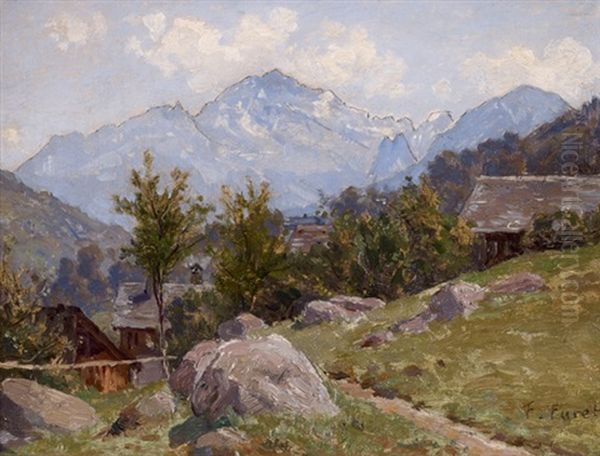 Hameau Dans Les Alpes Oil Painting by Francois Furet