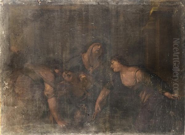 Ladies Mourning A Death Unframed Oil Painting by Francesco Furini