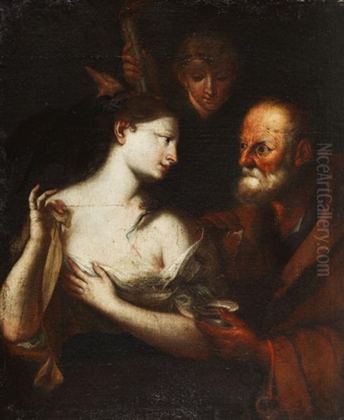 Die Heilige Agatha Vom Heiligen Petrus Im Kerker Geheilt Oil Painting by Francesco Furini