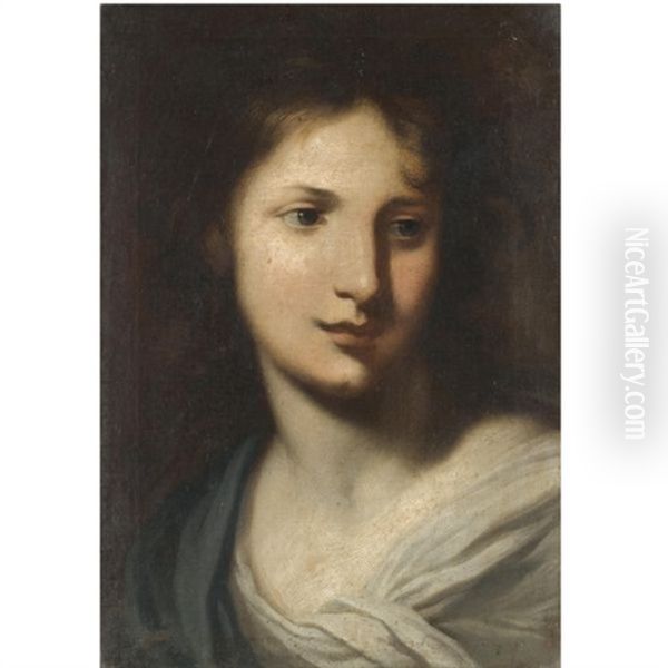 The Head Of A Young Lady, Mary Magdalene (?) Oil Painting by Francesco Furini