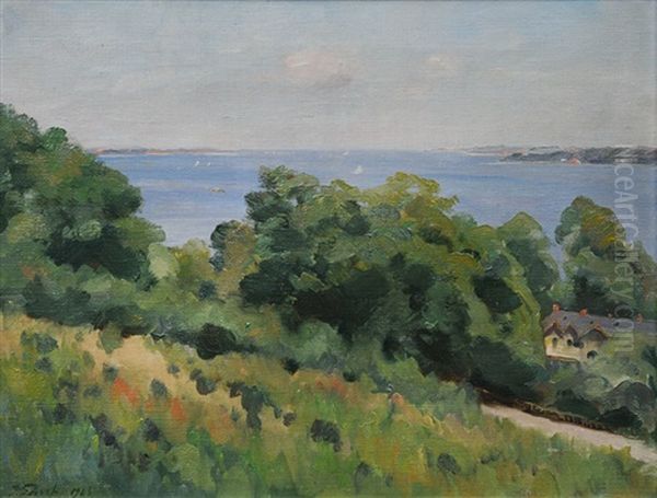 By The Kiel Fjord Oil Painting by Julius Furst