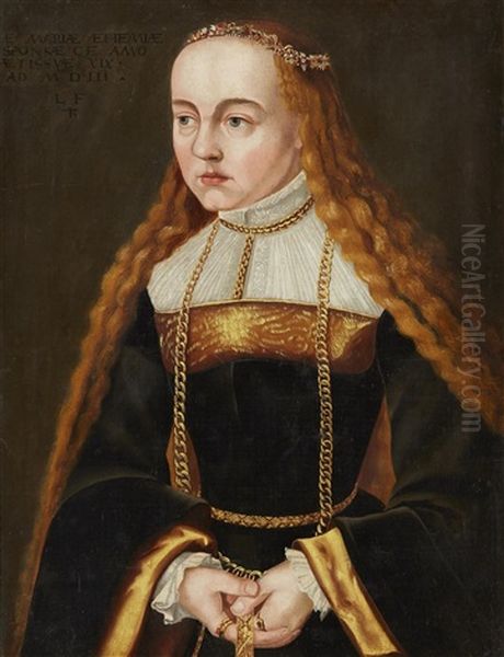 Portrait Of A Lady Oil Painting by Lucas Furtenagel