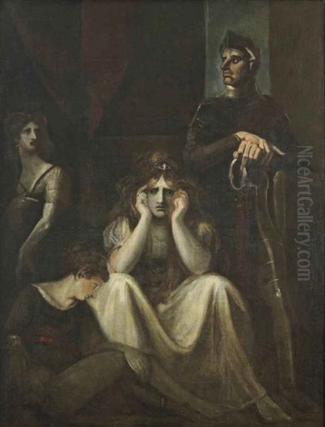 Lady Constance, Arthur And The Earl Of Salisbury (from Shakespeare, King John, Iii, I) Oil Painting by Henry Fuseli