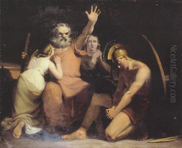 Oedipe Et Ses Enfants Oil Painting by Henry Fuseli