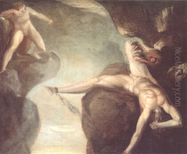 Prometheus Wird Von Hercules Gerettet Oil Painting by Henry Fuseli