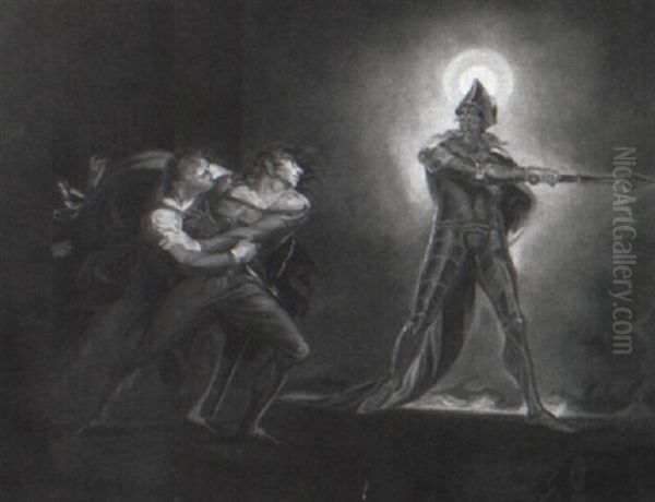 Hamlet, Horatio, Marcellus, Der Geist Oil Painting by Henry Fuseli