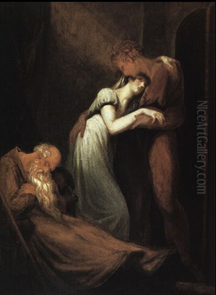 H_on Und Amanda An Der Leiche Des Alphonsos Oil Painting by Henry Fuseli