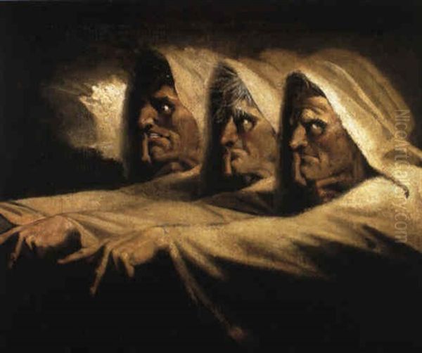 The Three Witches, Or The Weird Sisters Oil Painting by Henry Fuseli