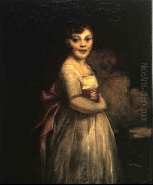 Portrait Of A Young Girl With Pink Bow Oil Painting by Henry Fuseli