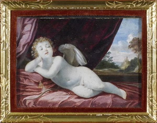 Liegender Amor Ego Dormio Et Cor Meum Vigilat Oil Painting by Johann Kaspar Fuessli