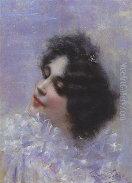 Portrait De Femme Oil Painting by Antonio Torres Fuster