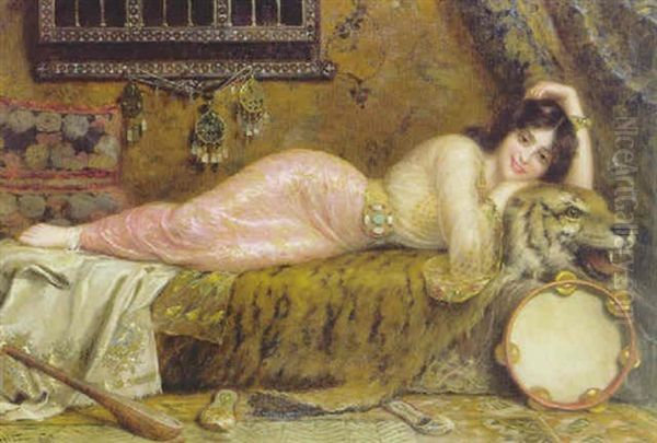 Odalisque Au Tambourin Oil Painting by Antonio Torres Fuster