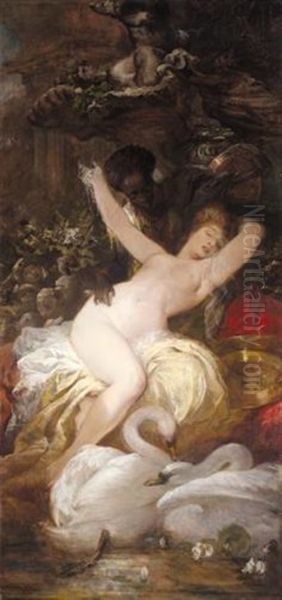 Leda Und Der Schwan Oil Painting by Josef Fux