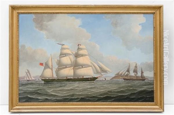 The Mary Hamilton Under Sail On The Clyde Oil Painting by Samuel Holburn Fyfe