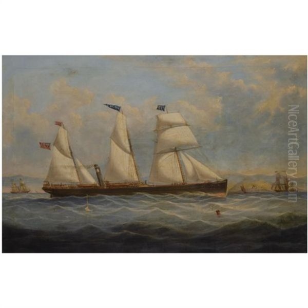 The Ss "antona Ii" Passing Little Cumbrae Oil Painting by Samuel Holburn Fyfe