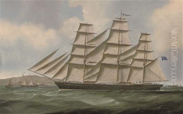 The Clipper "john R. Worcester" Outward-bound From The Clyde Passing Pladda Island Oil Painting by Samuel Holburn Fyfe