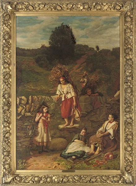 The Faggot Gatherers Oil Painting by William Baxter Collier Fyfe