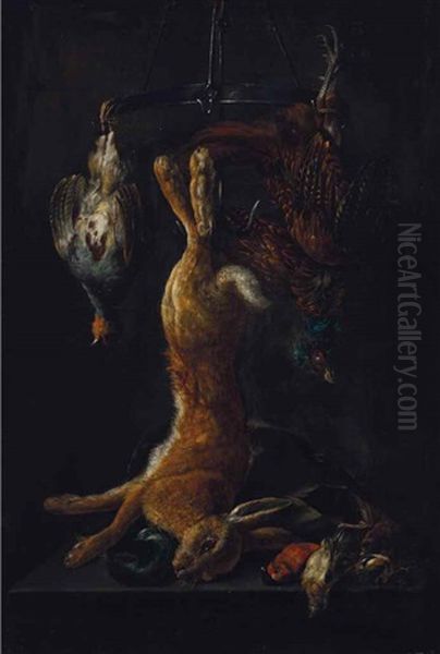 Nature Morte Avec Lievre Et Oiseaux Oil Painting by Jan Fyt