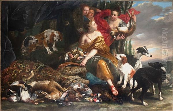 Diane Et Ses Nymphes Avec Trophee De Chasse Oil Painting by Jan Fyt