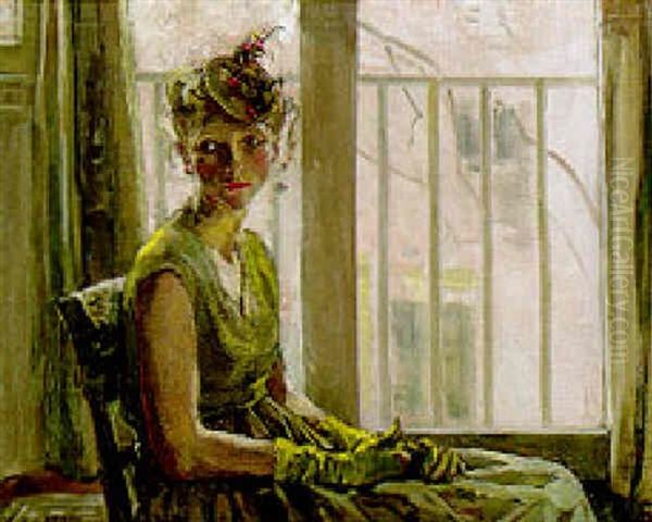 The Yellow Gloves Oil Painting by Ethel Gabain