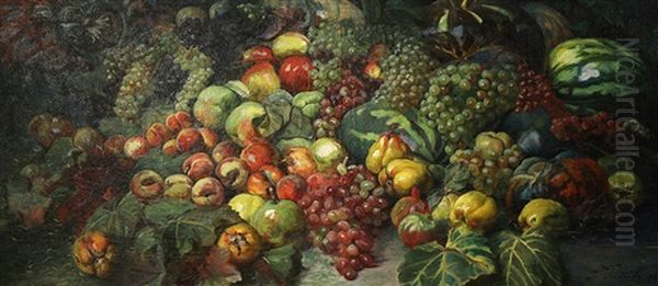 Still Life With Fruit Oil Painting by Georgy Gabashvili