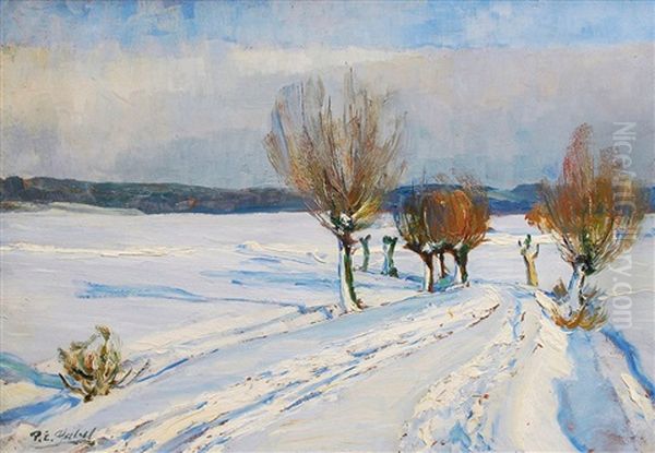 Wintertag In Ostpreusen Oil Painting by Paul Emil Gabel