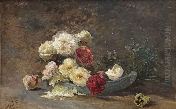 Bloemenweelde: A Bouquet Of Wild Roses Oil Painting by Paul Joseph Constantin Gabriel