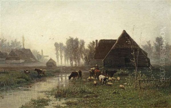 Ochtendstemming Bij Veenendaal Oil Painting by Paul Joseph Constantin Gabriel