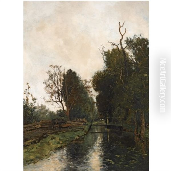 De Broeksloot Te Voorburg Oil Painting by Paul Joseph Constantin Gabriel