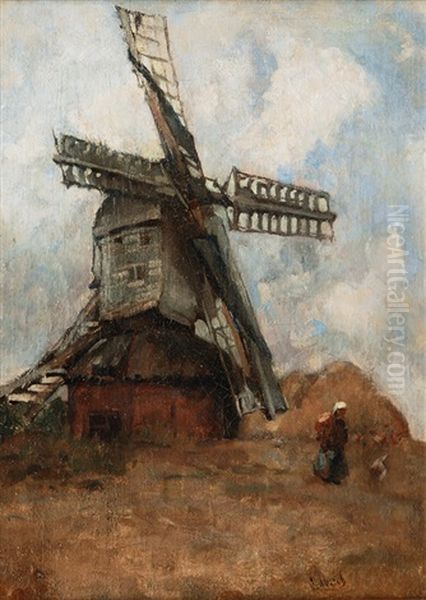 Wind Mill Oil Painting by Paul Joseph Constantin Gabriel