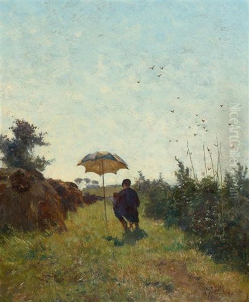 Maler Im Feld Oil Painting by Paul Joseph Constantin Gabriel