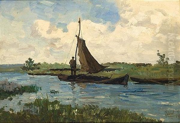 The Sand Barge Oil Painting by Paul Joseph Constantin Gabriel