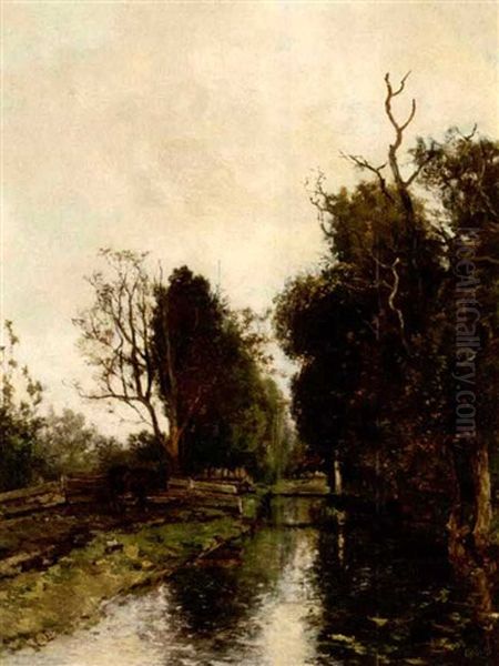 De Broeksloot Te Voorburg Oil Painting by Paul Joseph Constantin Gabriel