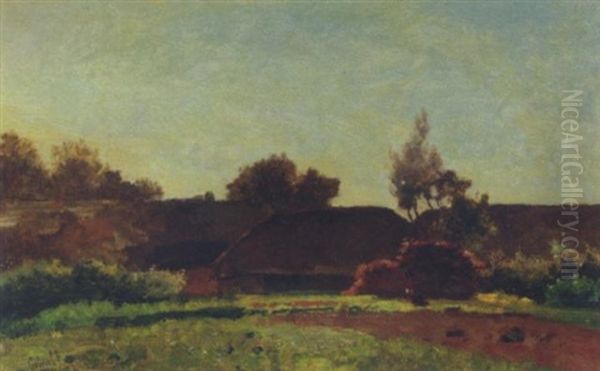 Farmhouses On A Clear Day Oil Painting by Paul Joseph Constantin Gabriel