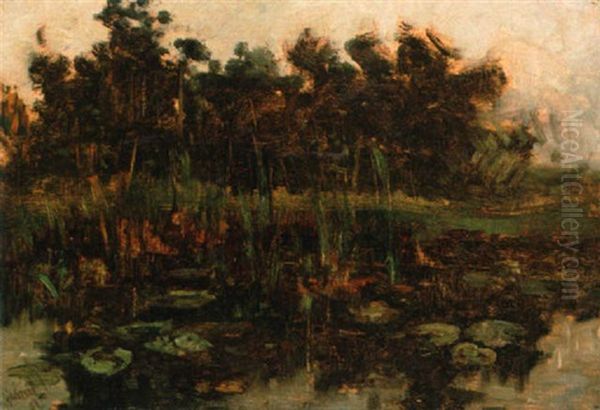 View Of A Lake Oil Painting by Paul Joseph Constantin Gabriel