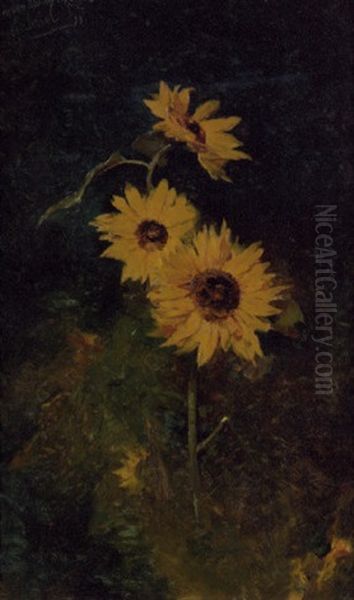 Sunflowers Oil Painting by Paul Joseph Constantin Gabriel