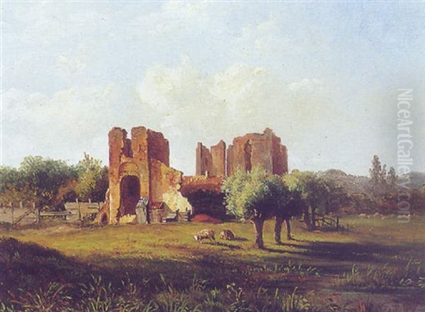 Ruine Van Brederode Oil Painting by Paul Joseph Constantin Gabriel