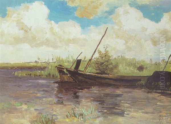 The Polder Near Kortenhoef Oil Painting by Paul Joseph Constantin Gabriel