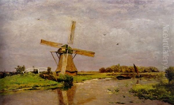 Zomer (polder Bij Kortenhoef) Oil Painting by Paul Joseph Constantin Gabriel