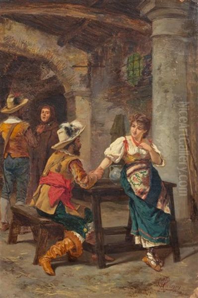 The Ardent Suitor Oil Painting by Pietro Gabrini