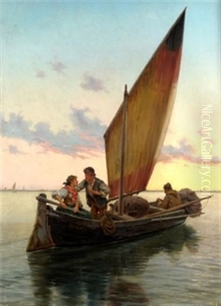 Pescadores Oil Painting by Pietro Gabrini