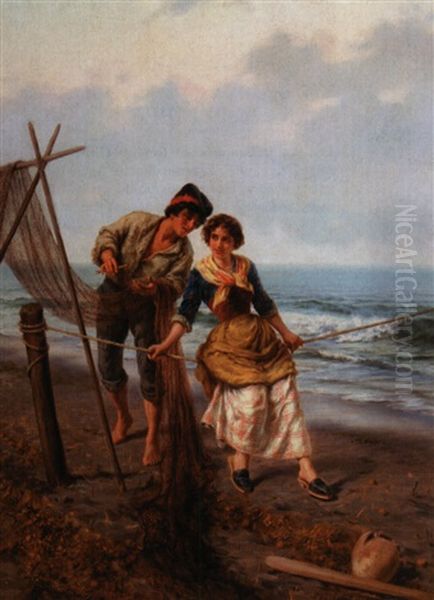 The Proposal Oil Painting by Pietro Gabrini