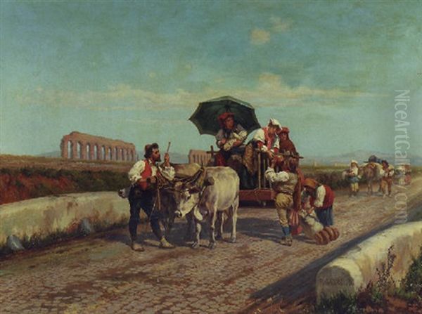 The Road To Rome Oil Painting by Pietro Gabrini