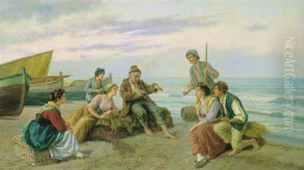 The Fisherman's Tale Oil Painting by Pietro Gabrini