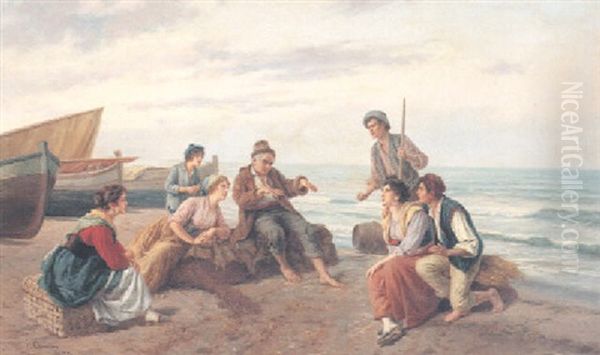 Conversation On The Beach by Pietro Gabrini