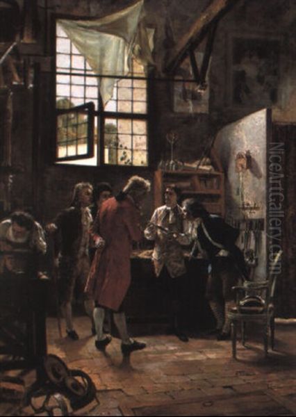 The Inventor's Laboratory Oil Painting by Pietro Gabrini