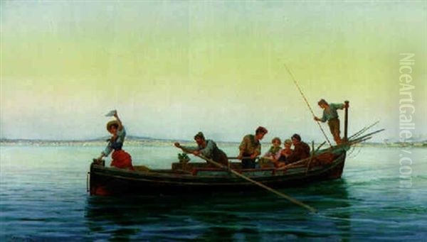 Returning Home, Naples Oil Painting by Pietro Gabrini