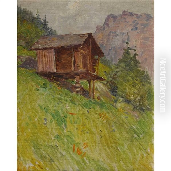 Stadel Im Wallis Oil Painting by Jules Gachet