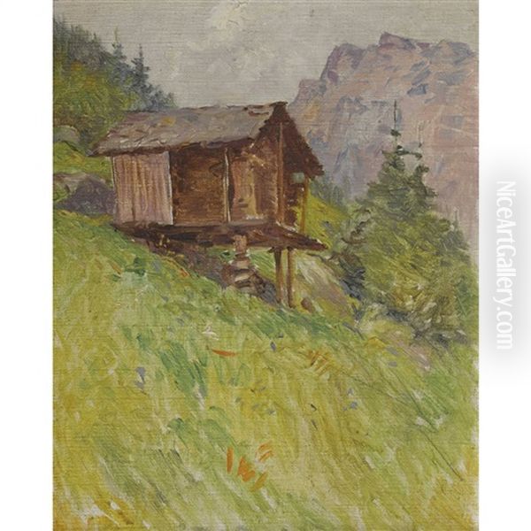 Stadel Im Wallis Oil Painting by Jules Gachet