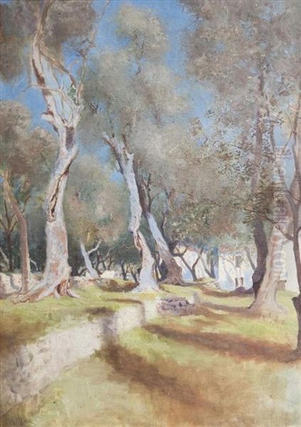 Sous Les Oliviers Oil Painting by Jules Gachet